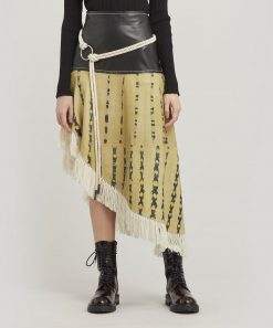 Stand Studio Amelia Lambskin Leather Midi Skirt 38 New with Tags $550