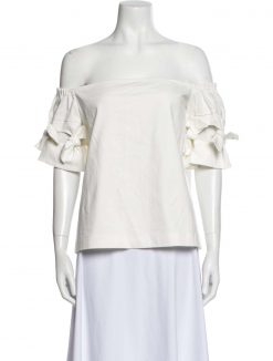 ALEXIS WHITE OFF SHOULDER TIE SLEEVE TOP BLOUSE SIZE XS