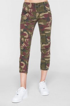 PAM & GELA NWT CAMO PRINT MID RISE CROPPED SKINNY PANTS 26 NEW WITH TAGS