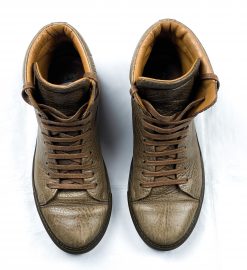ACNE STUDIOS BROWN LEATHER HIGH TOP SNEAKERS SIZE 40