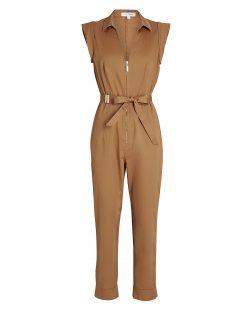 INTERMIX NWT PRIVATE LABEL BROWN ARIEL BELTED JUMPSUIT SIZE 12 NEW TAGS