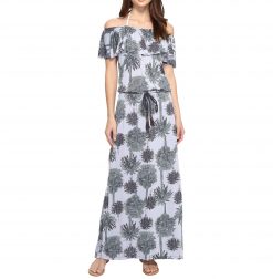 Maaji NEW Womens Half Moon Off Shoulder Ruffle Maxi Dress Small