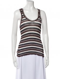 Isabel Marant Etoile Womens Sleeveless Striped Knit Scoop Neck Top Blouse 38/6