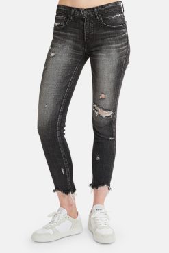 Moussy Vintage Women’s Glendele Mid Rise Cropped Ankle Jeans 28 Black