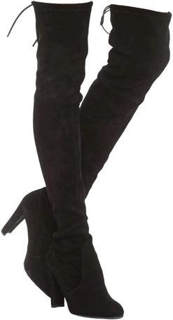Stuart Weitzman Highland Black Suede Over The Knee Thigh Heels Boots 11