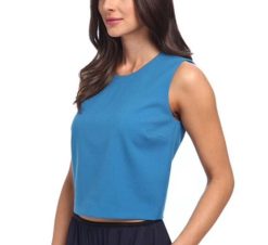 Theory Womens Yuranda Sleeveless Wool Crew Neck Top Blouse Small