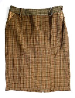 Paul Smith Italy Womens Menswear Inspired Plaid Wool Pencil Skirt Size 40