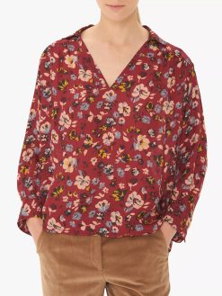 Gerard Darel Mathis Floral Print V-Neck Top Blouse Size 34