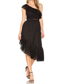 Love Shack Fancy Pamela Eyelet Lace One Shoulder A-Line Midi Dress Size XS