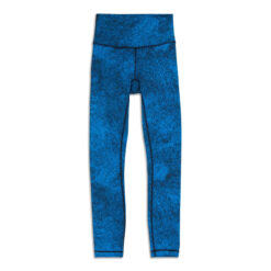 LULULEMON WUNDER UNDER LUON SPRAY JACQUARD BLUE PANTS TIGHTS SIZE 10