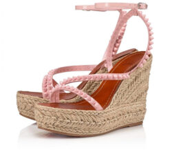 Christian Louboutin NIB Mafaldina 120 Spiked Patent Platform Wedge Sandals 39 NEW