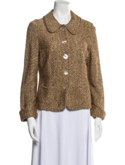 Escada Metallic Tweed Evening Jacket Size 38
