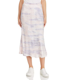 YOUNG FABULOUS & BROKE LIONESS LILAC TIE DYE SATIN MIDI SKIRT SIZE SMALL