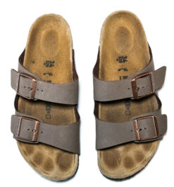 BIRKENSTOCK ARIZONA BROWN LEATHER SANDALS SLIDES SIZE 34