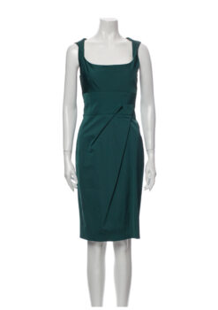 LELA ROSE GREEN SQUARE NECK KNEE LENGTH DRESS SIZE 4