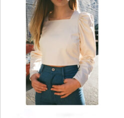 LISA SAYS GAH GARMENTORY MADDIE IVORY COTTON TOP BLOUSE MEDIUM