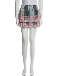 RAMY BROOK PRINTED EMBROIDERED TIERED RUFFLE MINI SKIRT SIZE SMALL