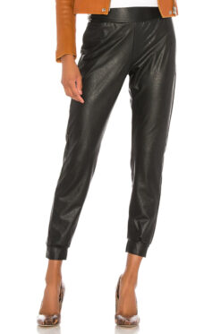 Commando NWT Womens Vegan Leather High Rise Joggers Pants Size Small