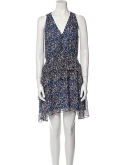 DEREK LAM 10 CROSBY FLORAL PRINTED SILK TIERED MINI DRESS SIZE 2