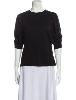 Frame Black High Neck Puff Sleeve Shirt Top Blouse Size XS