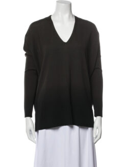 AKRIS PUNTO OMBRE VIRGIN WOOL V NECK PULLOVER SWEATER SIZE 44/8