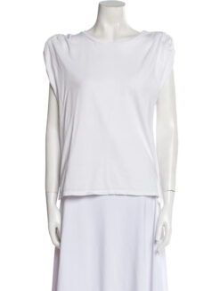 ST. ROCHE ECHO WHITE COTTON PADDED SHOULDER TOP BLOUSE SIZE XS