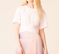 A.L.C. Womens Jules Short Sleeve Crew Neck Top Blouse Small Pink