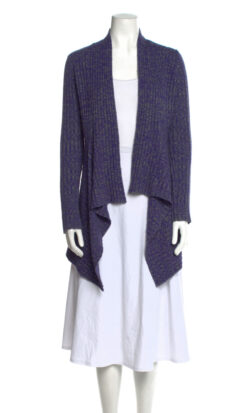 AUTUMN CASHMERE BLUE CASHMERE OPEN DRAPED CARDIGAN SWEATER SIZE XS