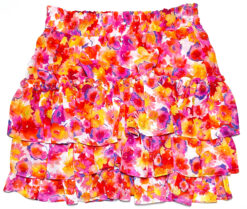 Misa Womens Marion Floral Print Ruffled Tiered Mini Skirt Size XS