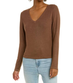 MICHAEL STARS NWT TAYSHIA CROP V-NECK SWEATER TOP ONE SIZE NEW TAGS