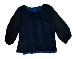 Cop. Copine Garmentory Baltao Black & Blue Short Sleeve Top Blouse Size 40