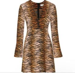 A.L.C. Brinkley Tiger Print Silk V-neck Mini Dress Size 0 New with Tags