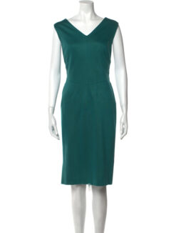 Escada Sleeveless V-Neck Midi Length Dress Size 34