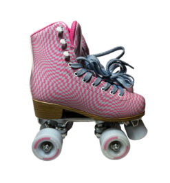 Impala NEW Pink Blue Wavy Check Glitter Sidewalk Roller Skates Size 6