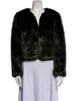 Lovers + Friends Adora Faux Fur Teddy Sherpa Jacket Coat XS Black Revolve