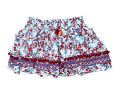 Poupette St. Barth Floral Printed Pom Tassel Mini Skirt Size XS