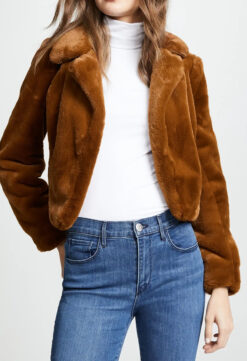 BLANK NYC NWT Faux Fur Teddy Brown Sherpa Jacket Coat Large Brown
