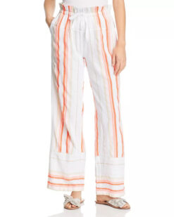 Lemlem NWT Fiesta Striped High Rise Woven Wide Leg Casual Pants Small NEW