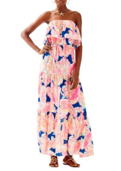 Lilly Pulitzer Caridee Strapless Long Maxi Dress Size XS