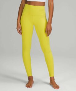 Lululemon Women's Align Double Lined High Rise 25" Yellow Leggings Pants Size 6