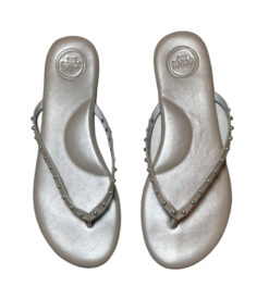 Solei Sea Womens Indie Perla Metallic Pearl Thong Flip Flops Sandals Size 10