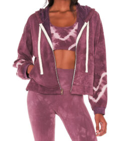 Electric & Rose Womens Westside Tie Dye Full Zip Up Hoodie Jacket XS