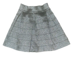 Parker Womens Zambi Silver Metallic A-Line Flared Mini Skirt Small