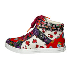 Coach NIB Pembroke Tea Rose Floral Leather High Top Sneakers 6.5 NEW