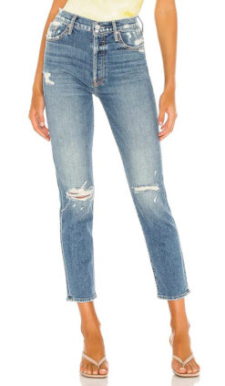 Mother Womens The Trickster Ankle High Rise On Holy Ground Jeans Size 24