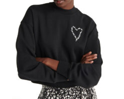The Kooples Womens Pullover Crew Neck Long Sleeve Cropped Sweatshirt Small