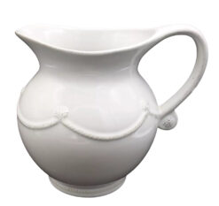 Juliska Berry and Thread White Ceramic Rustic Scalloped Pitcher