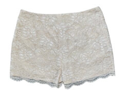 Edward Achour Paris NWT Womens Beige Lace High Rise Dress Shorts 38/6