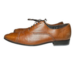 Salvatore Ferragamo Men's Lasercut Leather Brogue Oxfords Dress Shoes Size 8