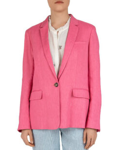 Gerard Darel Antonella Pink Linen One Button Jacket Blazer Size 36/4